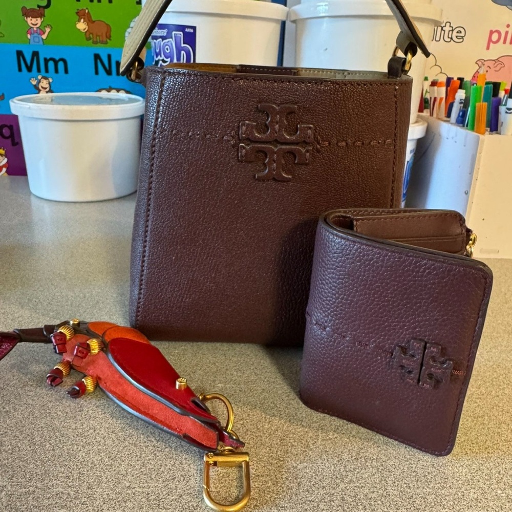 Tory Burch Rich Brown Leather Set